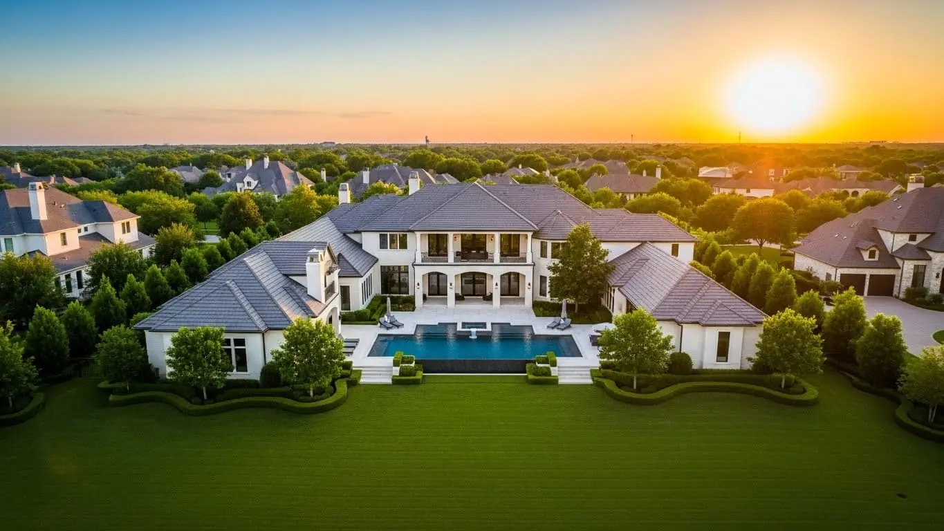 Estate at sunset, Houston, Texas